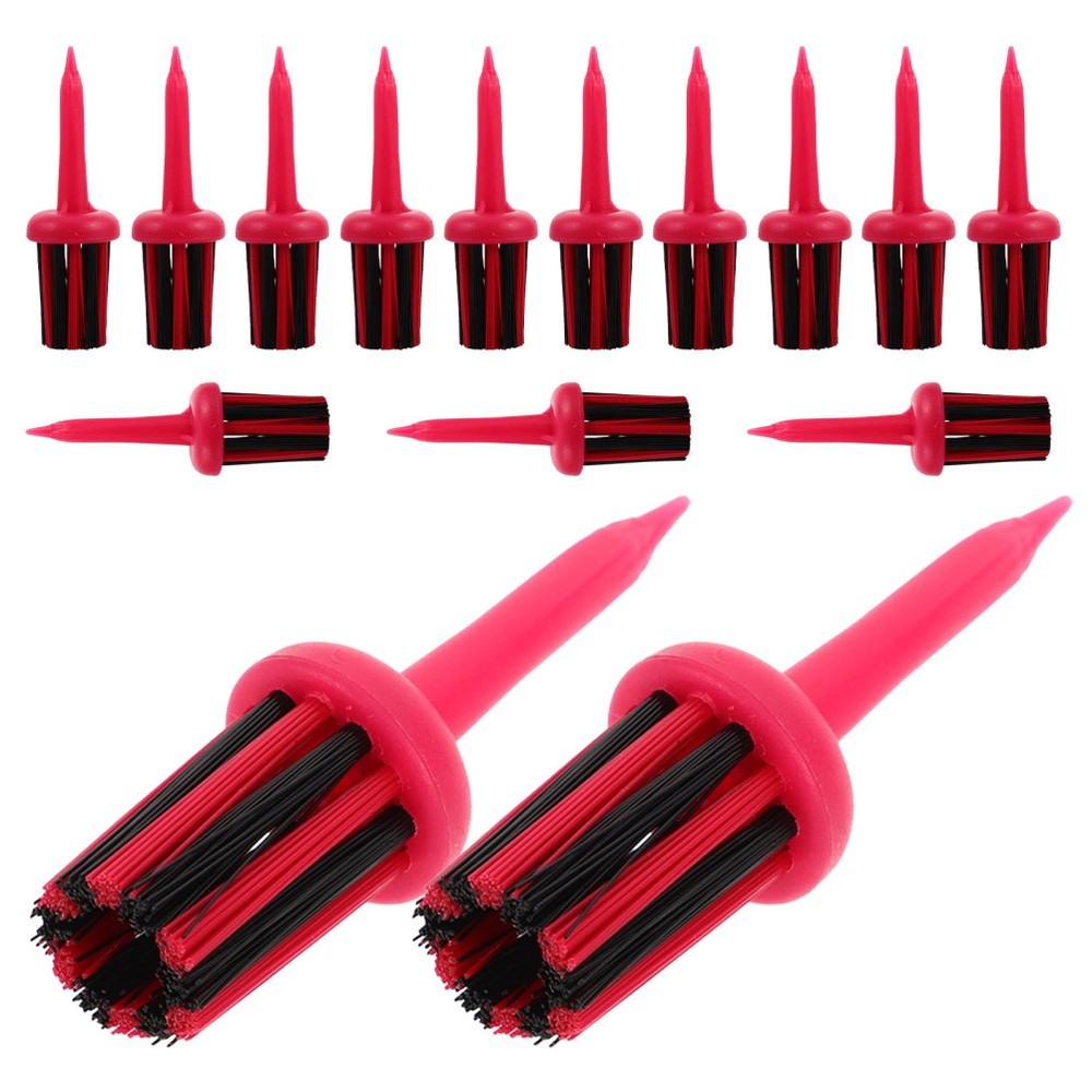 15pcs Plastic Golf Tees Brush Bulk - Brush Golfing Tees Reusable For Practice -