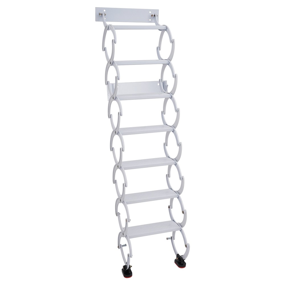 7 Steps Wall Mounted Retractable Ladder Pull Down Telescoping Step Ladders Attic