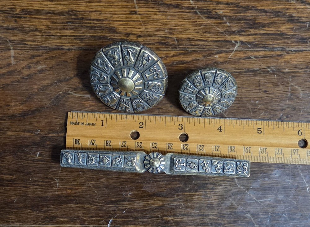 x3 Vintage Ajax Zodiac Drawer Pulls Knobs Handles