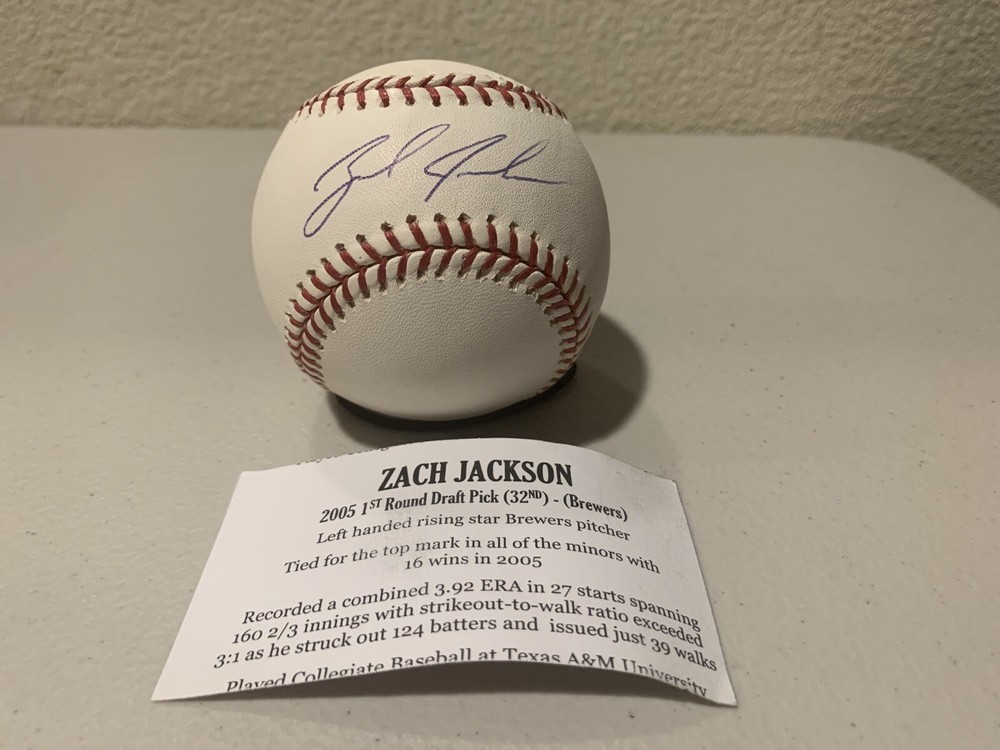 Zach Jackson Signed Baseball Tristar