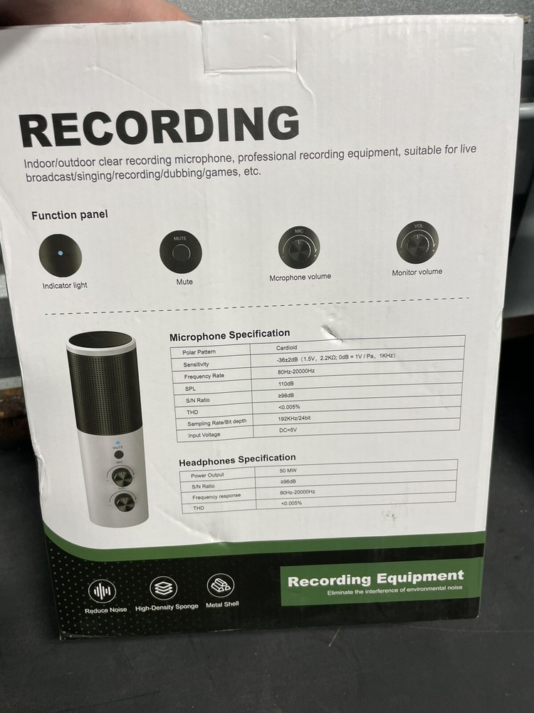 Aokeo Professional Studio Recording Microphone Isolation Shield USB