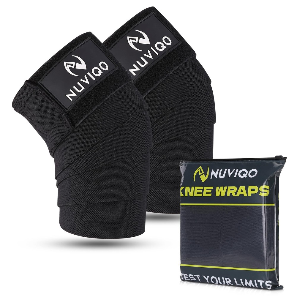 Knee Wraps (Pair) for Weightlifting – 78 Inch Maximum Compression Wrap for Sq...