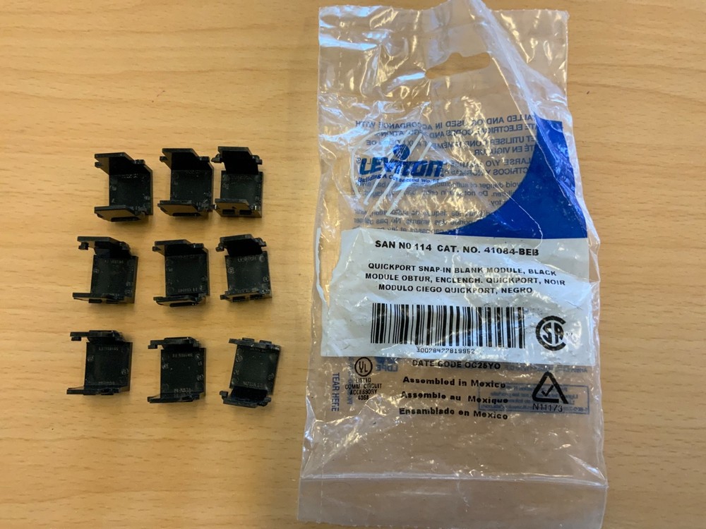 LEVITON 41084-BEB QUICKPORT SNAP-IN BLANK MODULE, BLACK  (9)