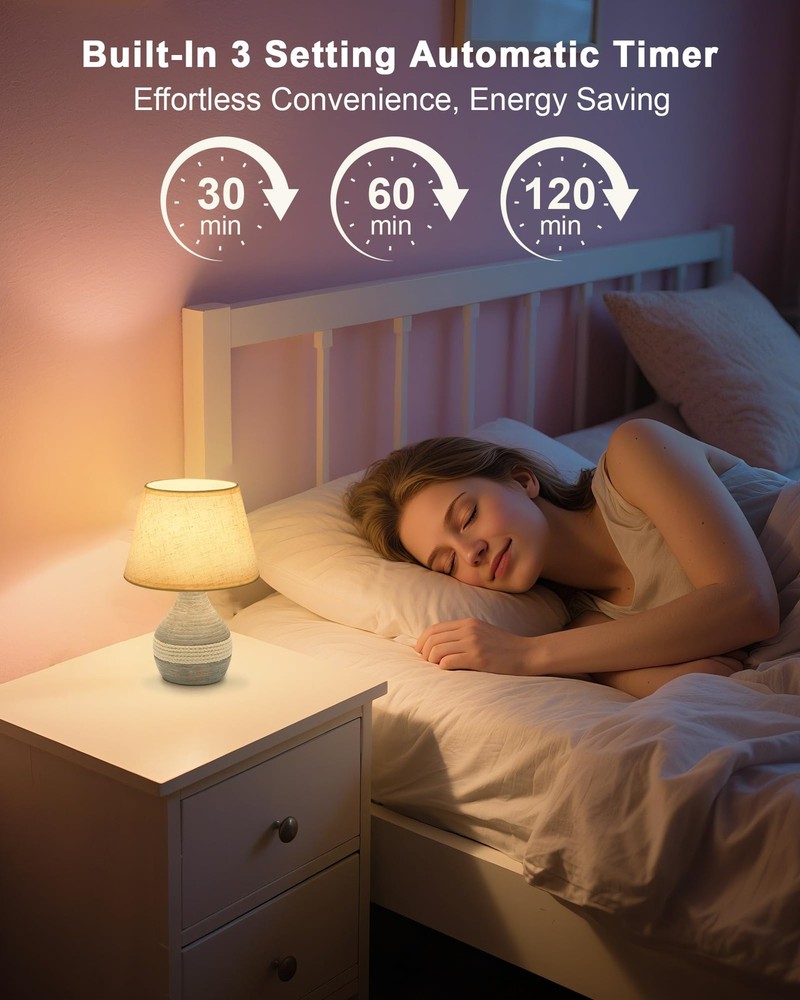 INTELIVE 10" H Small Rechargeable Cordless Ceramic Table Mini-10"H, White