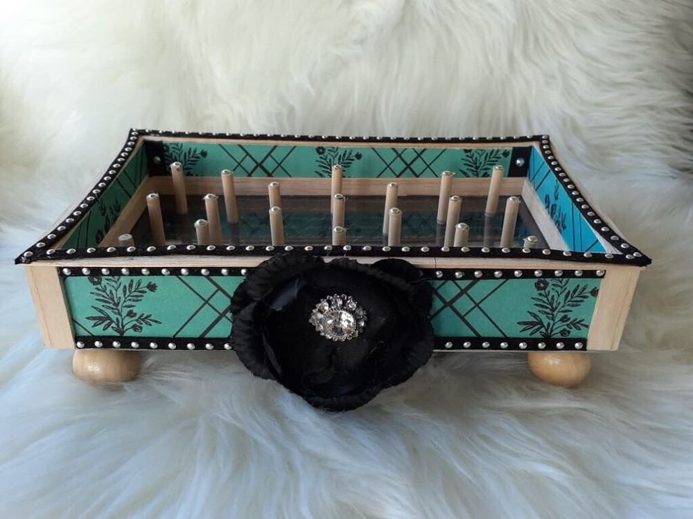 Wood Thread bobbin holder sewing room organizer , custom