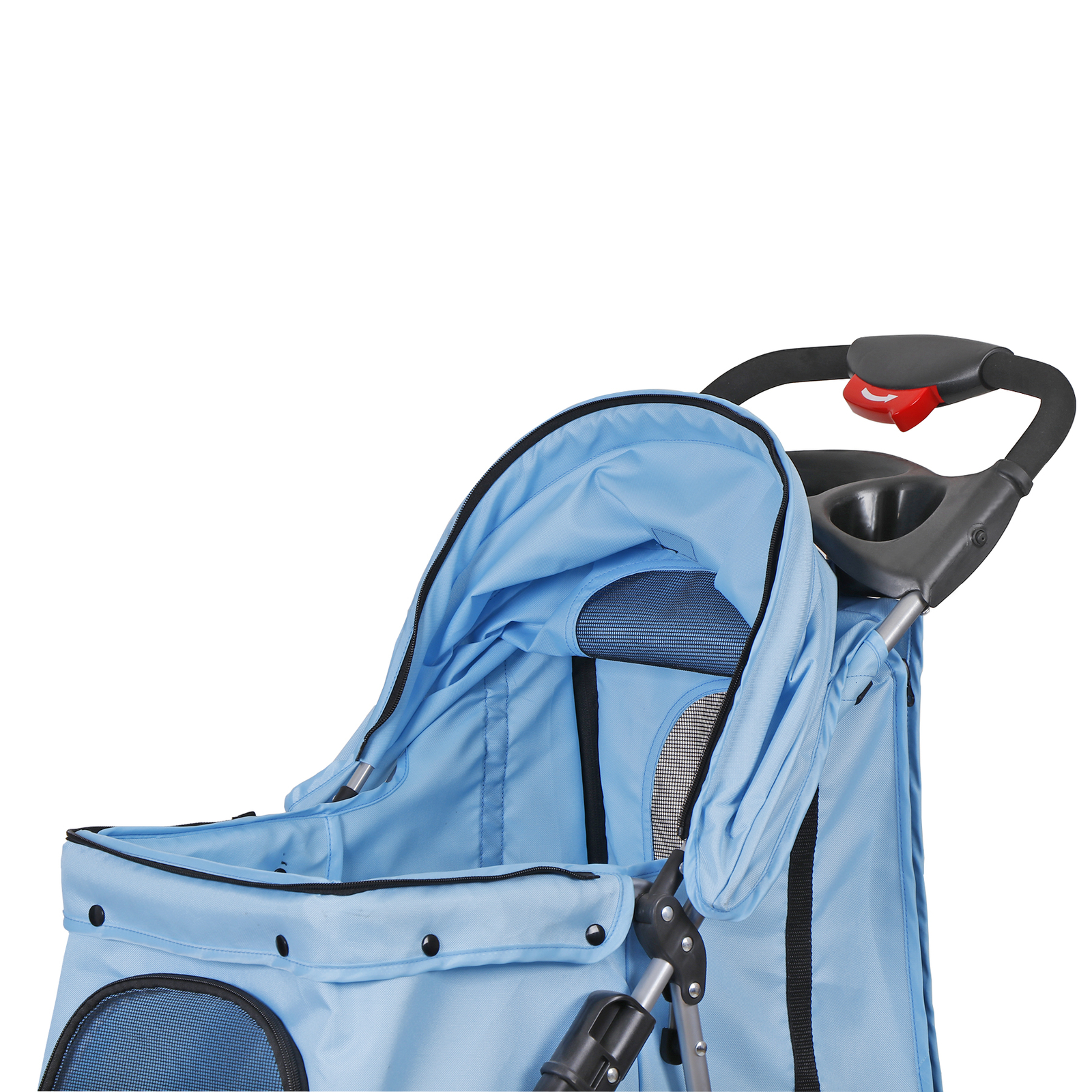 3 Wheels Pet Dog Cat Stroller for Small Medium Dogs Cats with Cup Holder Blue