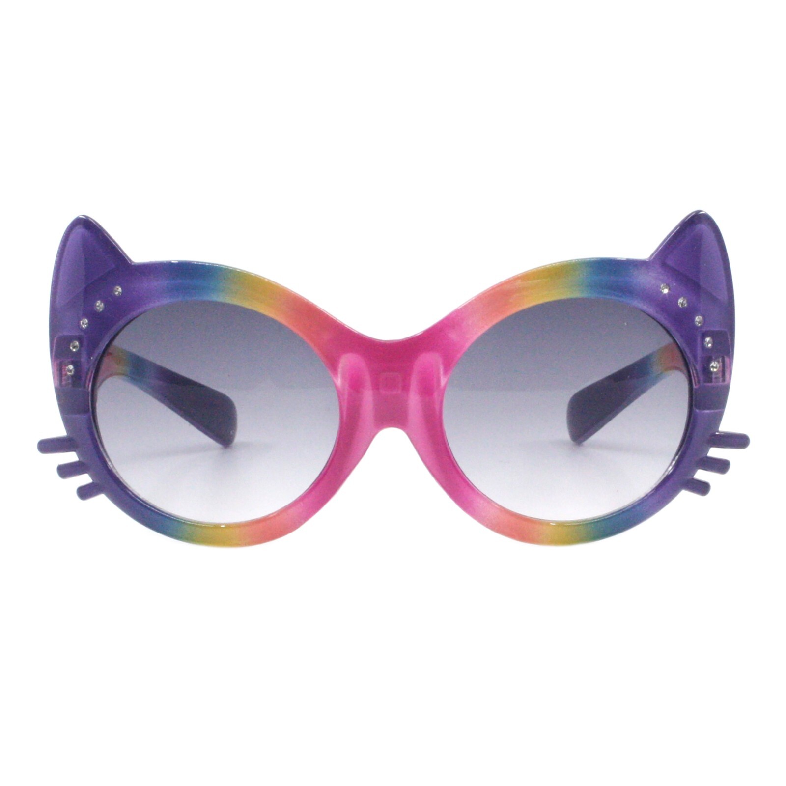 Toddlers & Little Girls Sunglasses Oversized Round Kitty Cat Rhinestones UV 400