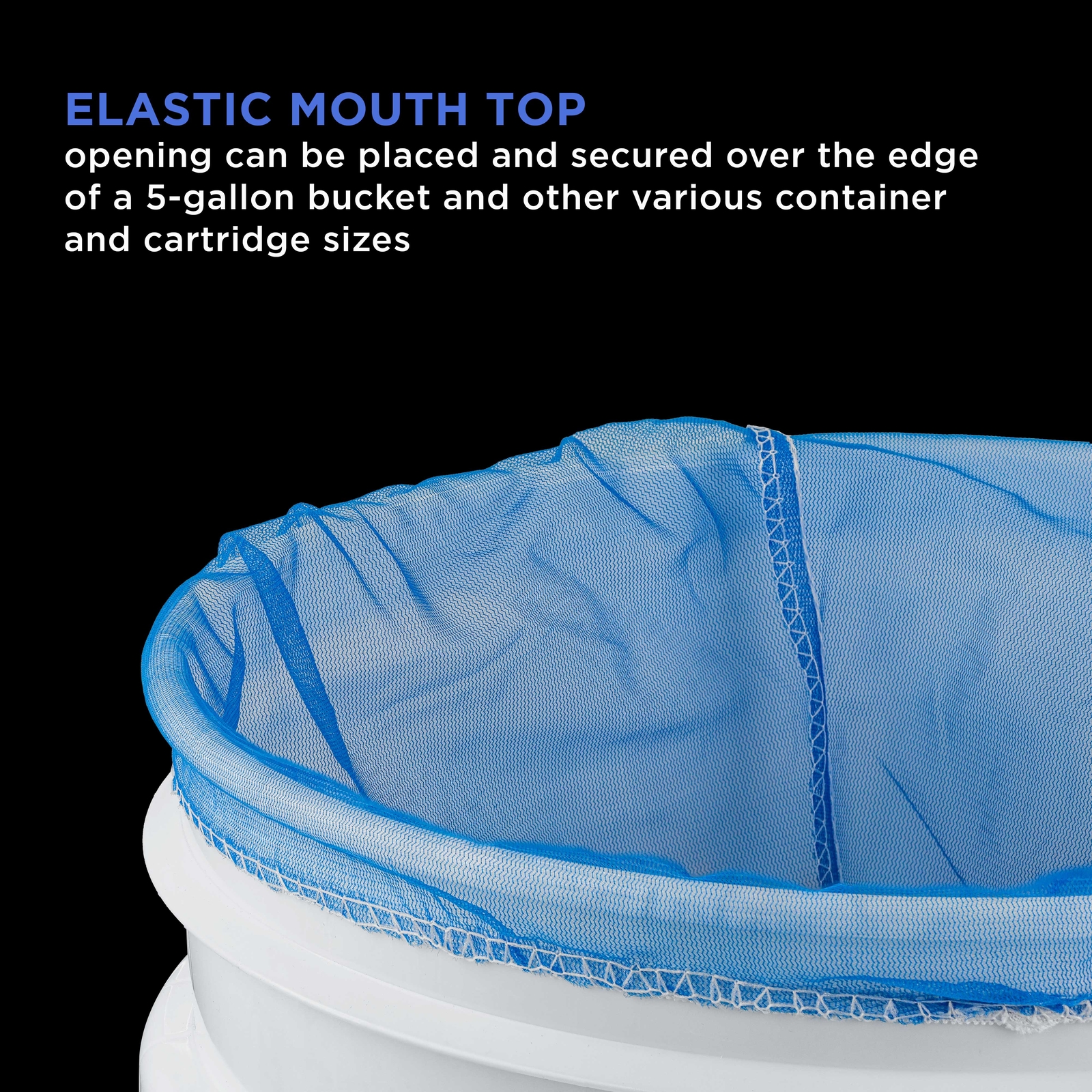 12 Pack 5 Gallon Paint & Liquid Strainer Filter Bags, Pure Blue Fine Nylon Mesh