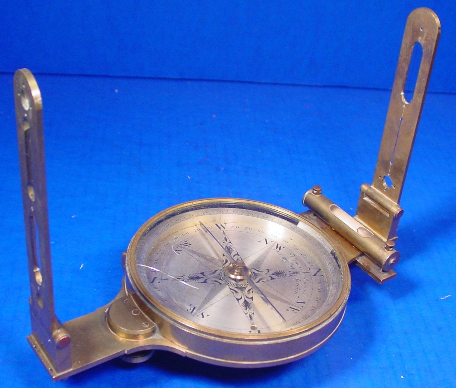 1816 Thomas Jones Compass folding Sight Vanes Vertical Arc - Rare Early Compass