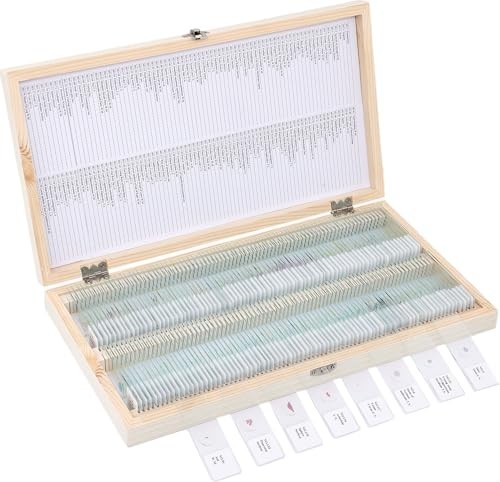 160-Pcs Educational Microscope Slides Set with Specimens for Biology Experiments