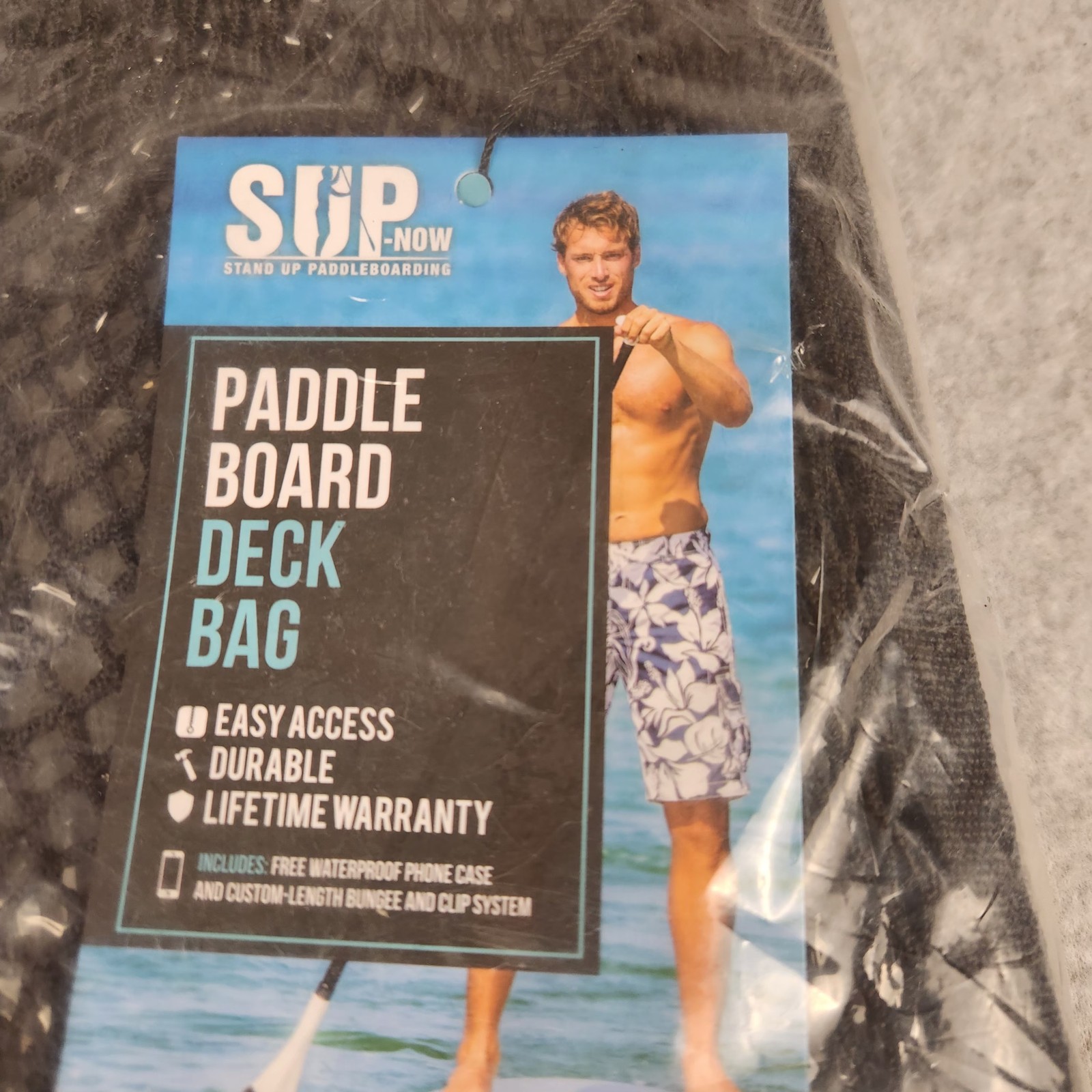 SUP-NOW Paddle Board Deck Bag Easy Access Durable Bungee Mesh Waterproof Case