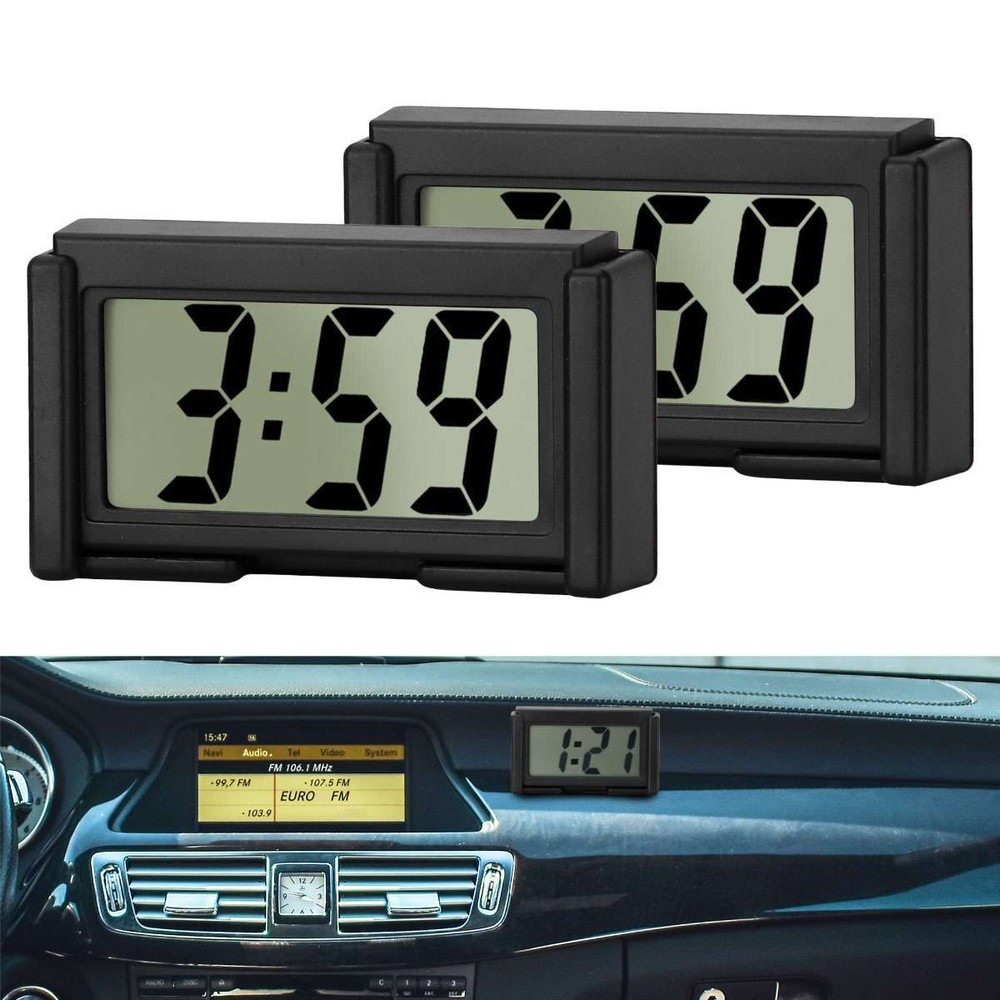 Mini Digital LCD Table Auto Car Dashboard Desk Date Time Calendar Small Clock