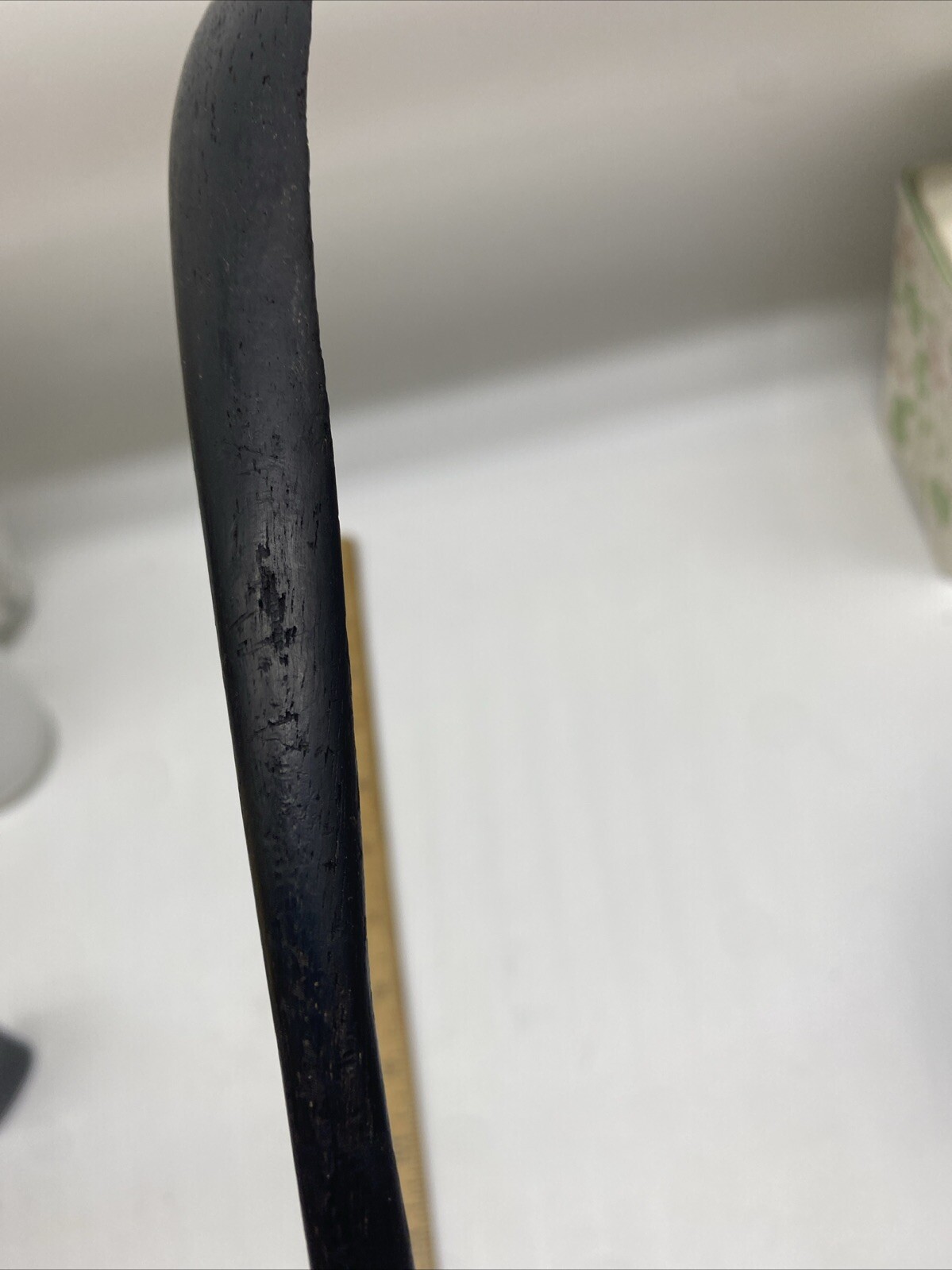 Antique Large Victorian Ornate Silver Serving Fork Wooden Handle 12"