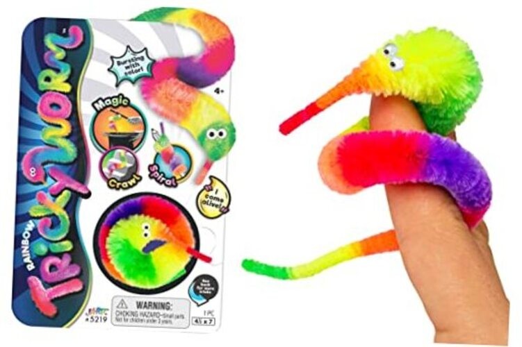 Fuzzy Worm Fidget Toy with String Attached () – Fun Magic Tricks for 1 Pack