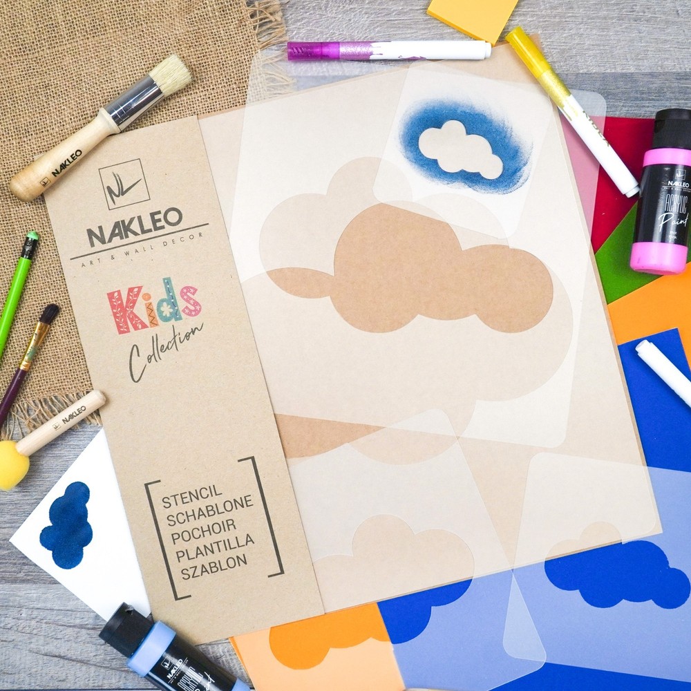 KIDS Reusable Plastic Stencils (5 pcs) // CLOUD #2