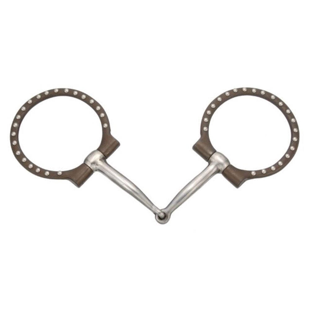 25215 Tough 1 Offset D Ring Snaffle Bit with Dots NEW