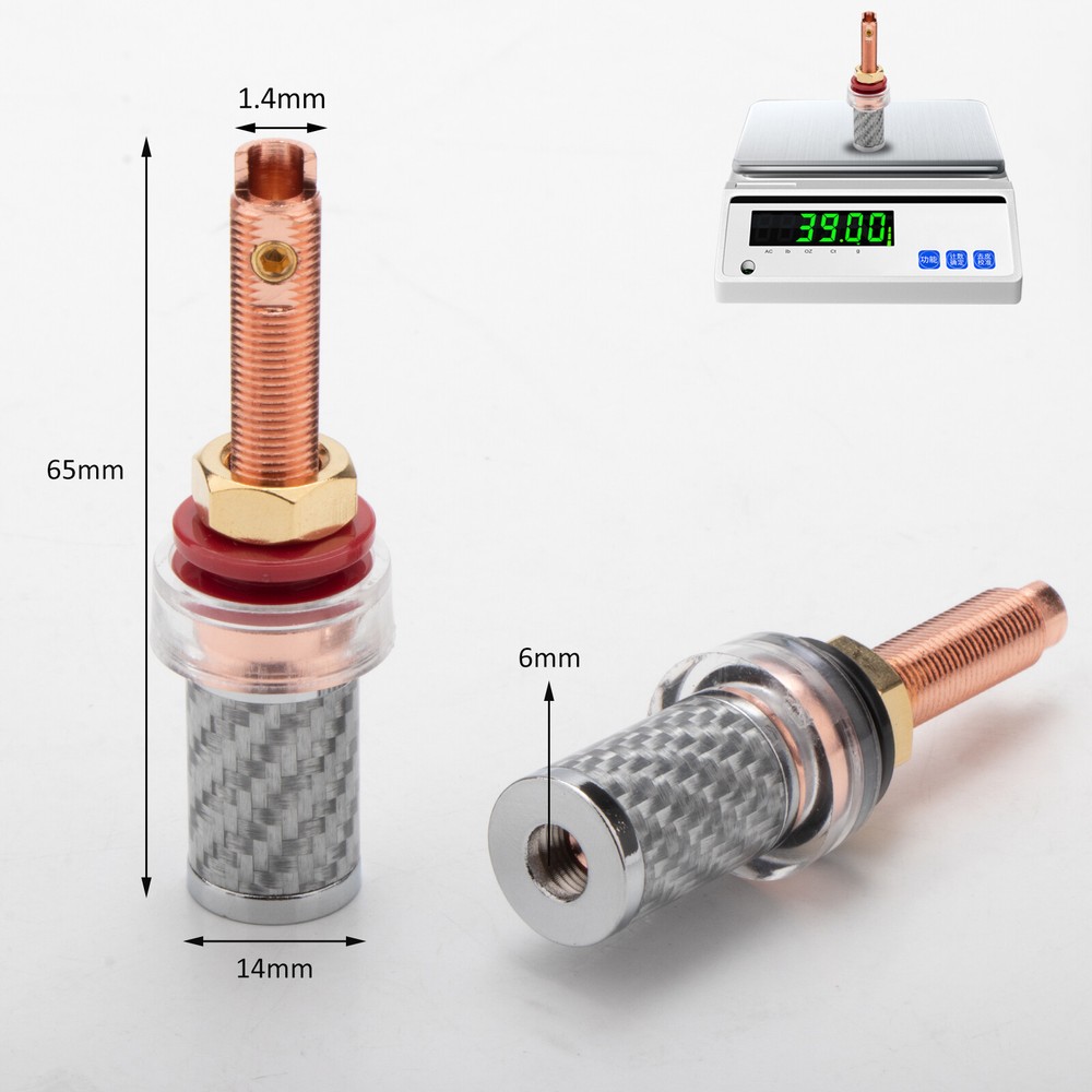 4PCS Binding Posts Speaker Cable Banana Adapter Audio Connector Copper Terminal
