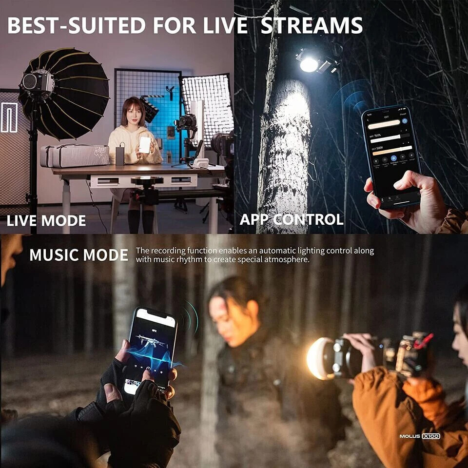 Zhiyun MOLUS X100 Combo Led Video Light Pocket Light 2700K-6500K with Softbox