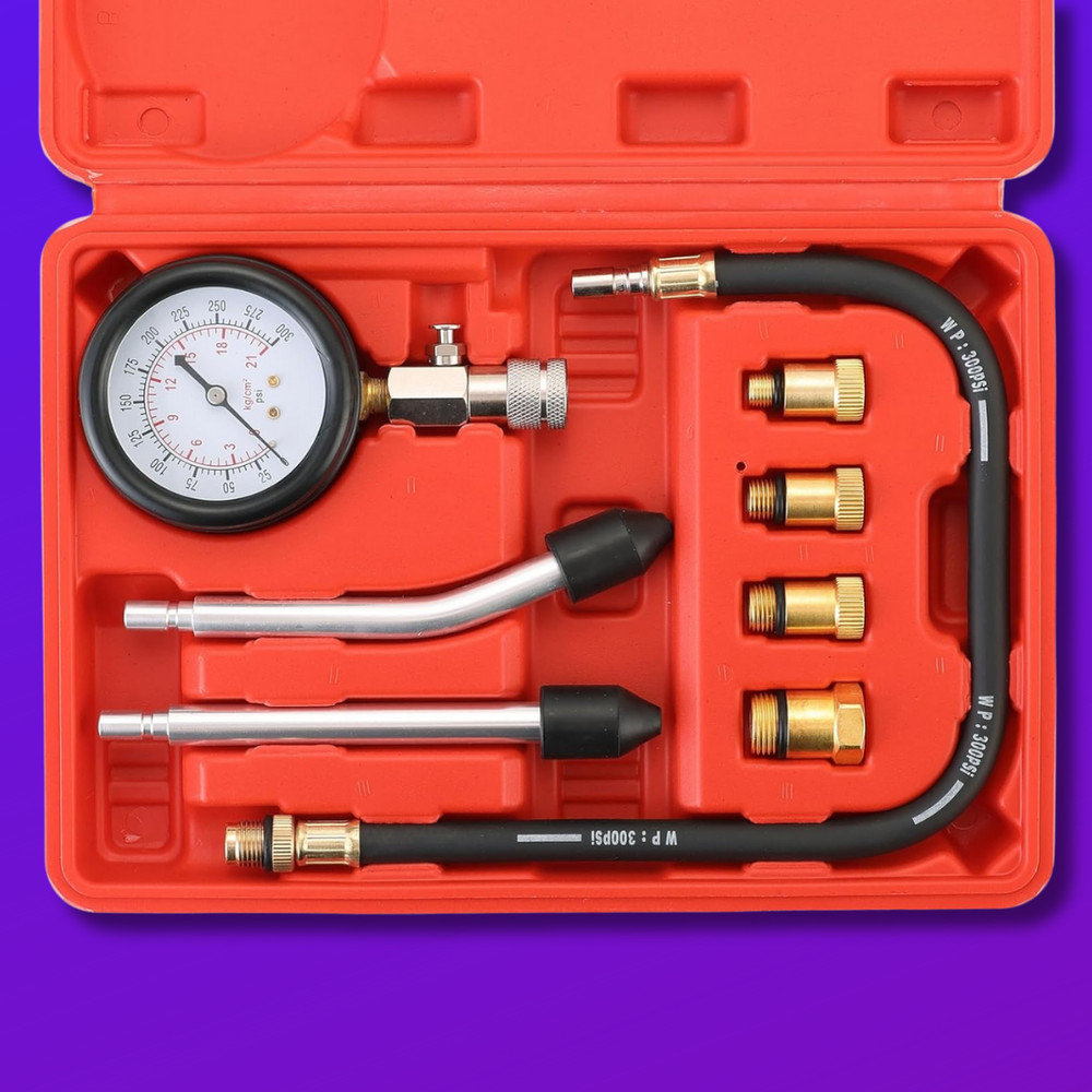 Engine Cylinder Compression Gauge Tester Kit Gas Engine Diagnostic Testing Tool
