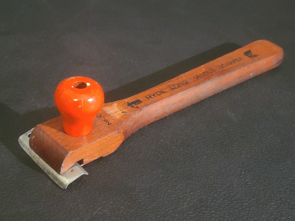 Vintage Hyde Long Handled Scraper #C81 Wood Handle
