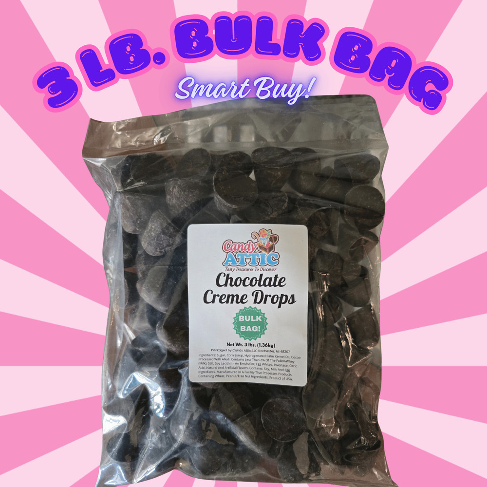 Old Fashioned Chocolate Creme Drops - 3 LB Bulk Bag - Nostalgic Candy