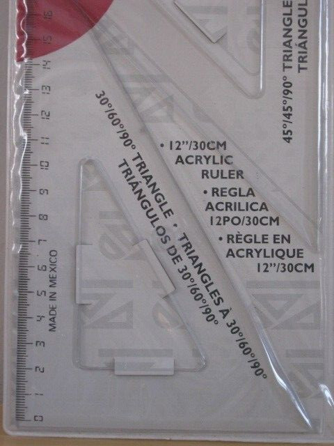 Schoolworks 8813 Geometry & Drafting Set - Ruler, Protractor & Triangles