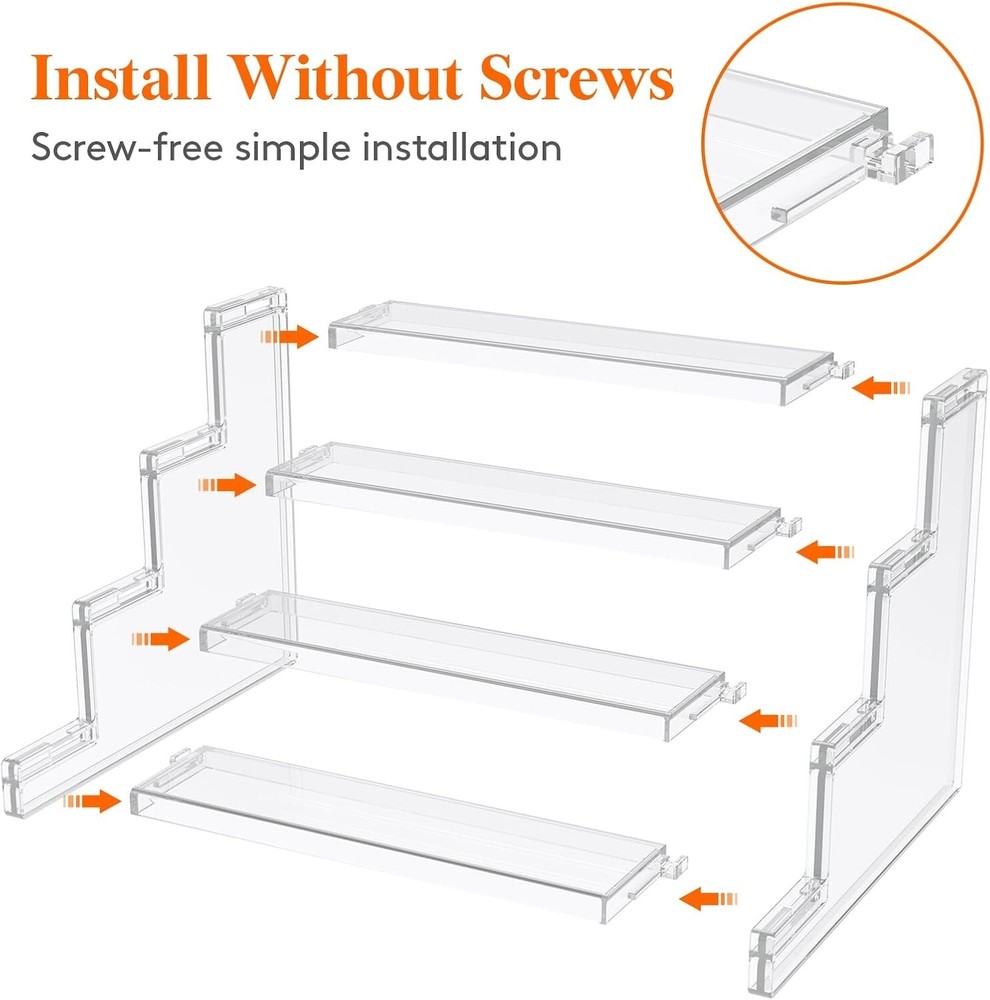 Versatile 4-Tier Clear Display Riser Stand - Perfect for Cupcakes and Cosmetics