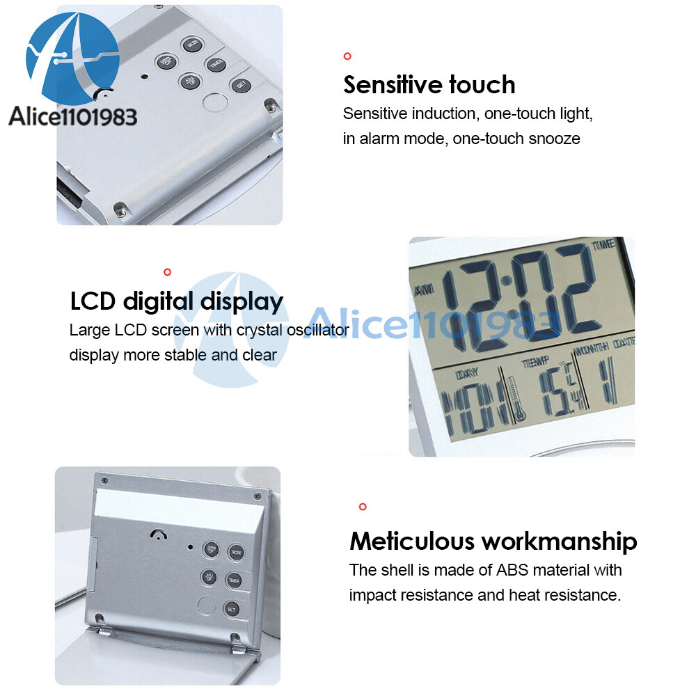 Digital Travel Alarm Clock Foldable Calendar Temperature Timer LCD Clock
