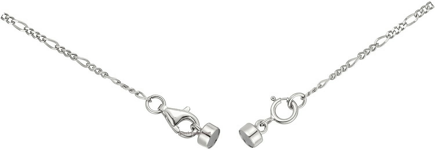 4.5mm 14k MAGNETIC CLASP Converter 1/2" Extender WHITE Gold spring ring RHODIUM