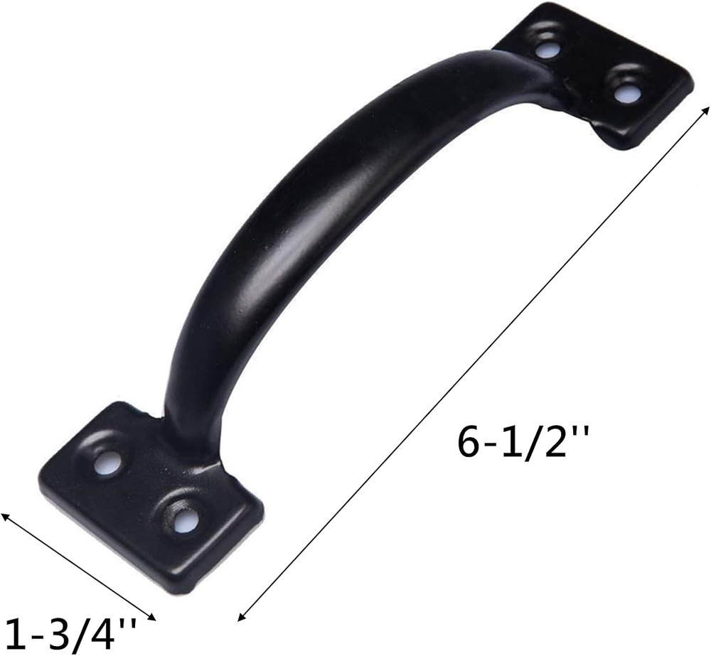 4 Pack Black Metal 6-1/2 Inch Utility Gate Pull Handles