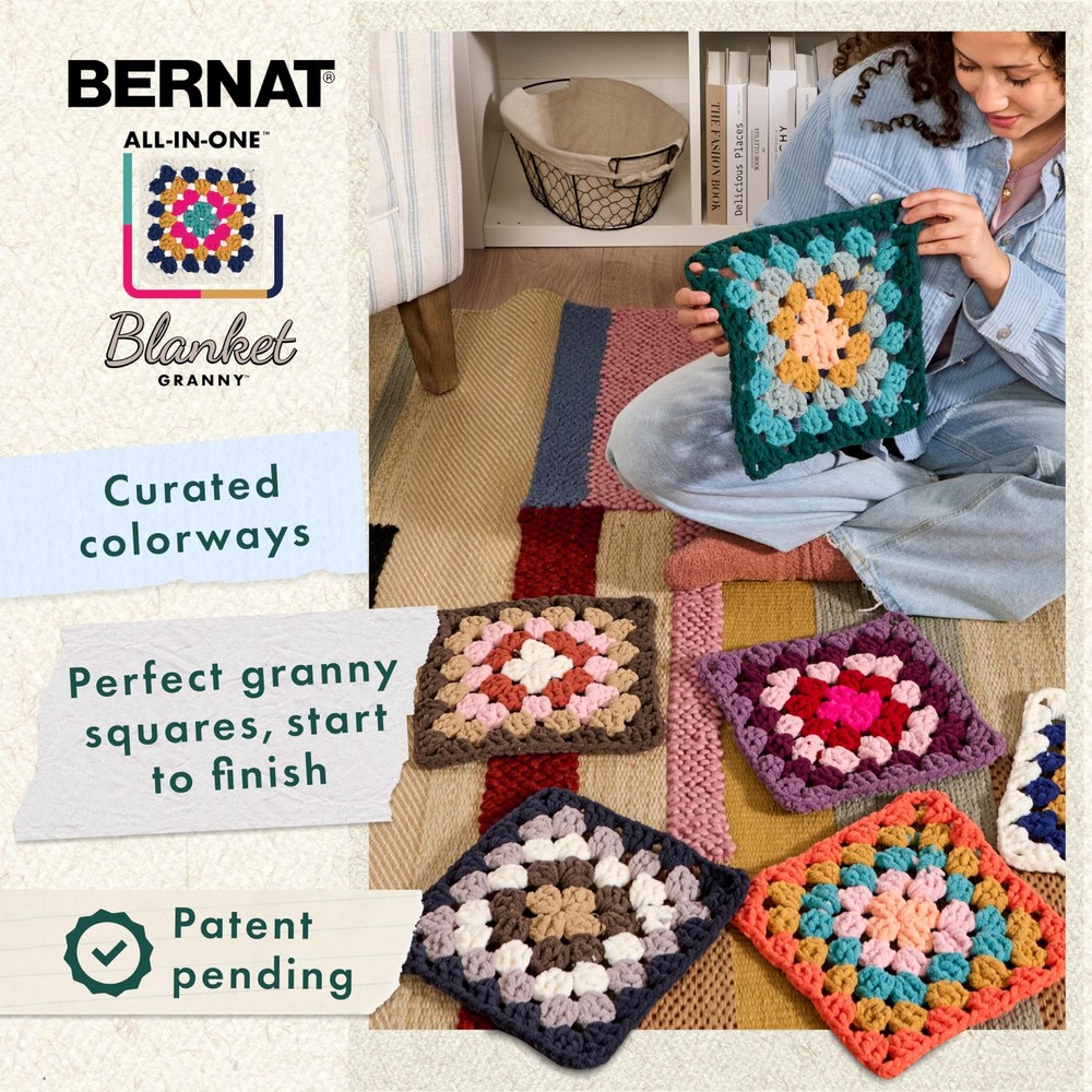 2-Pack 240g Granny Square Throwback Blanket Yarn #6 Super Bulky Polyester