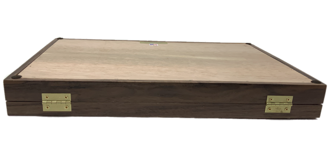 Walnut Wood Display Case 12 x 18 x 2 for Arrowheads Knives Collectibles Coins