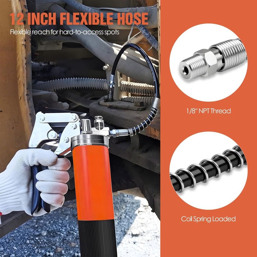 TRILINK Grease Gun Coupler Kit – 8PCS Accessory Set with Quick...