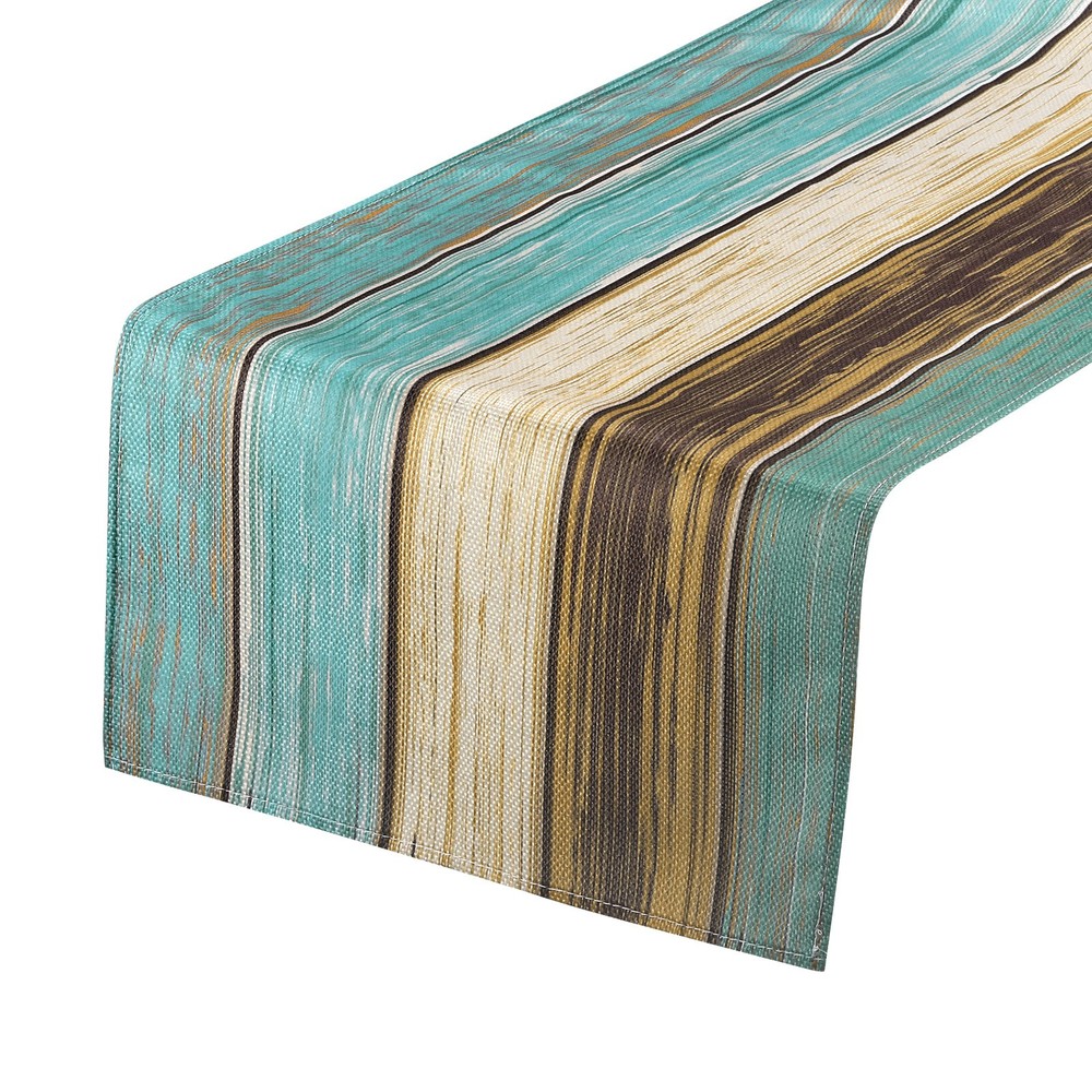 Table Runner 72" x 13", Retro Table Runner, Green & Grey