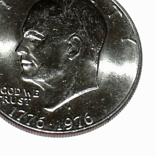 Bicentennial 1776-1975 Filled D Dual Date Eisenhour One Dollar Initials Error