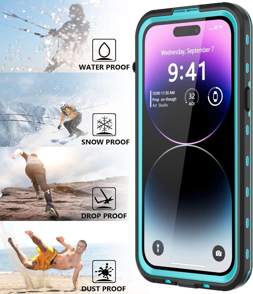 For iPhone 14 15 Pro Max / Plus Waterproof Case MagSafe Cover Screen Protector