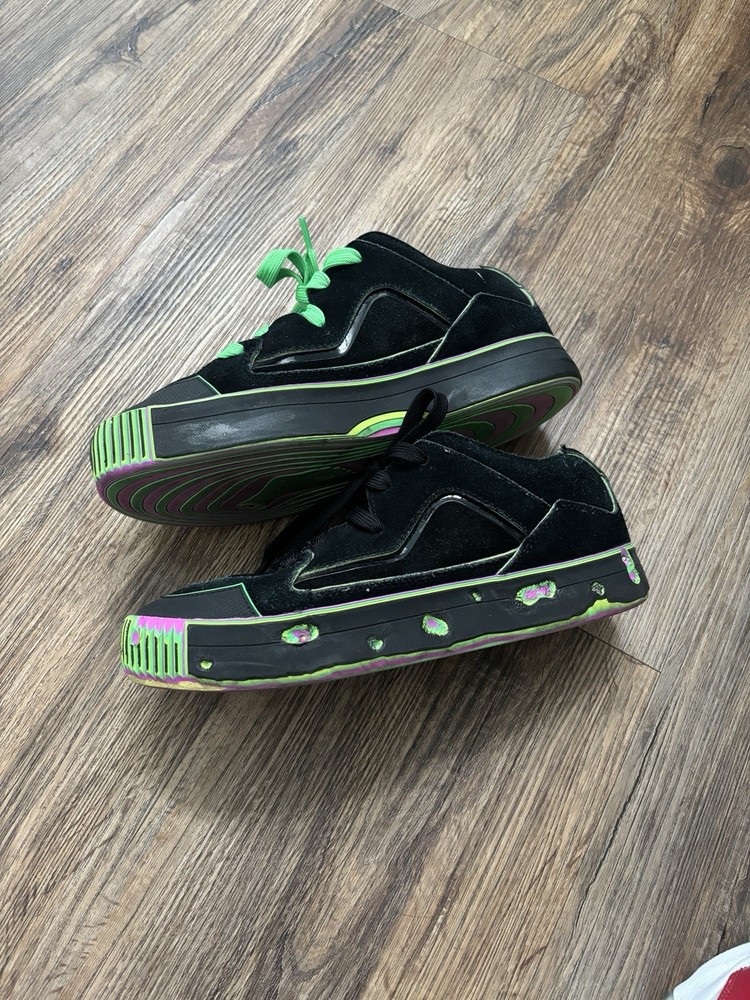 MSCHF Black and green gob stompers