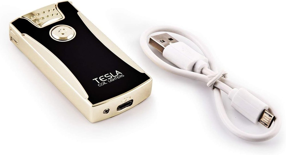 Tesla Coil Lighter USB Rechargeable Windproof Gold