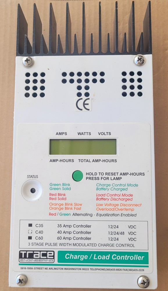 Trace C40 Charger/load Controller 12/24/48 Volt Dc