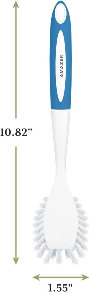 Dish Brush with Handle, 2 Pack Kitchen Scrub Brushes for Cleaning, Dish Scrub...