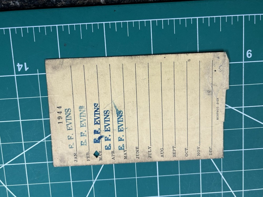 WWII Mess Pass Lot & Vehicle Permit Named ID'd