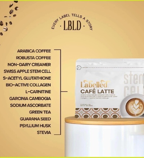 Labelled Café Latte Coffee (10 sachets)