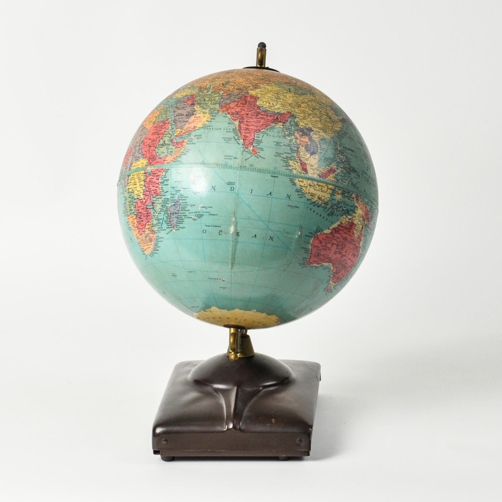 Vintage Replogle 10" Reference Globe Mid Century Atomic Style