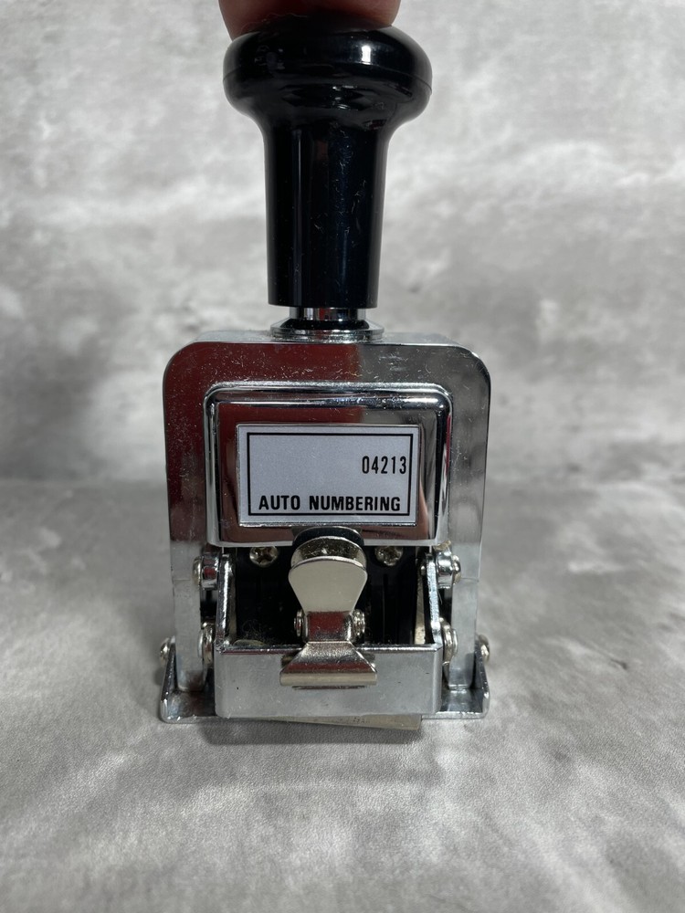 Vintage Rogers Automatic Numbering Machine Self Inking Original Box