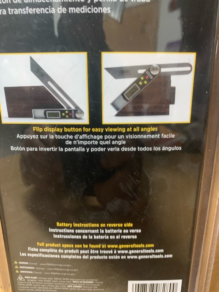 General Tools & Instruments Digital/Analog 2-Tools-in-1 T-Bevel & protractor