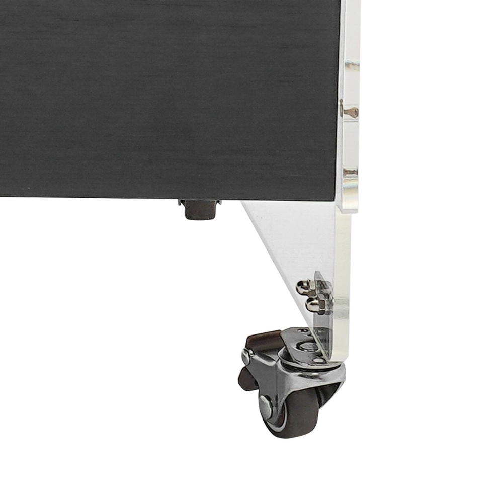 Acrylic End Table,Rectangle Side Table, Bamboo Acrylic Modern End Table