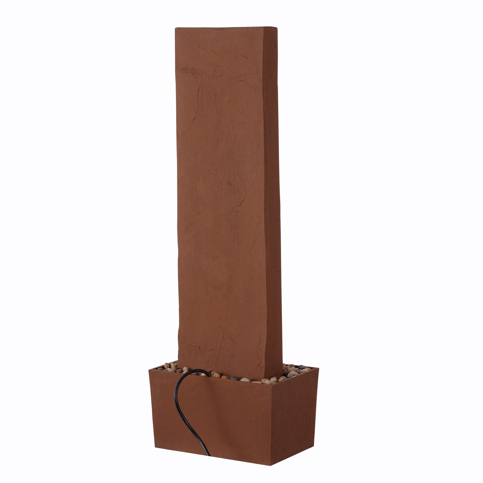 Teamson Home 38.5" Outdoor LED Waterfall Fountain, Red Rock