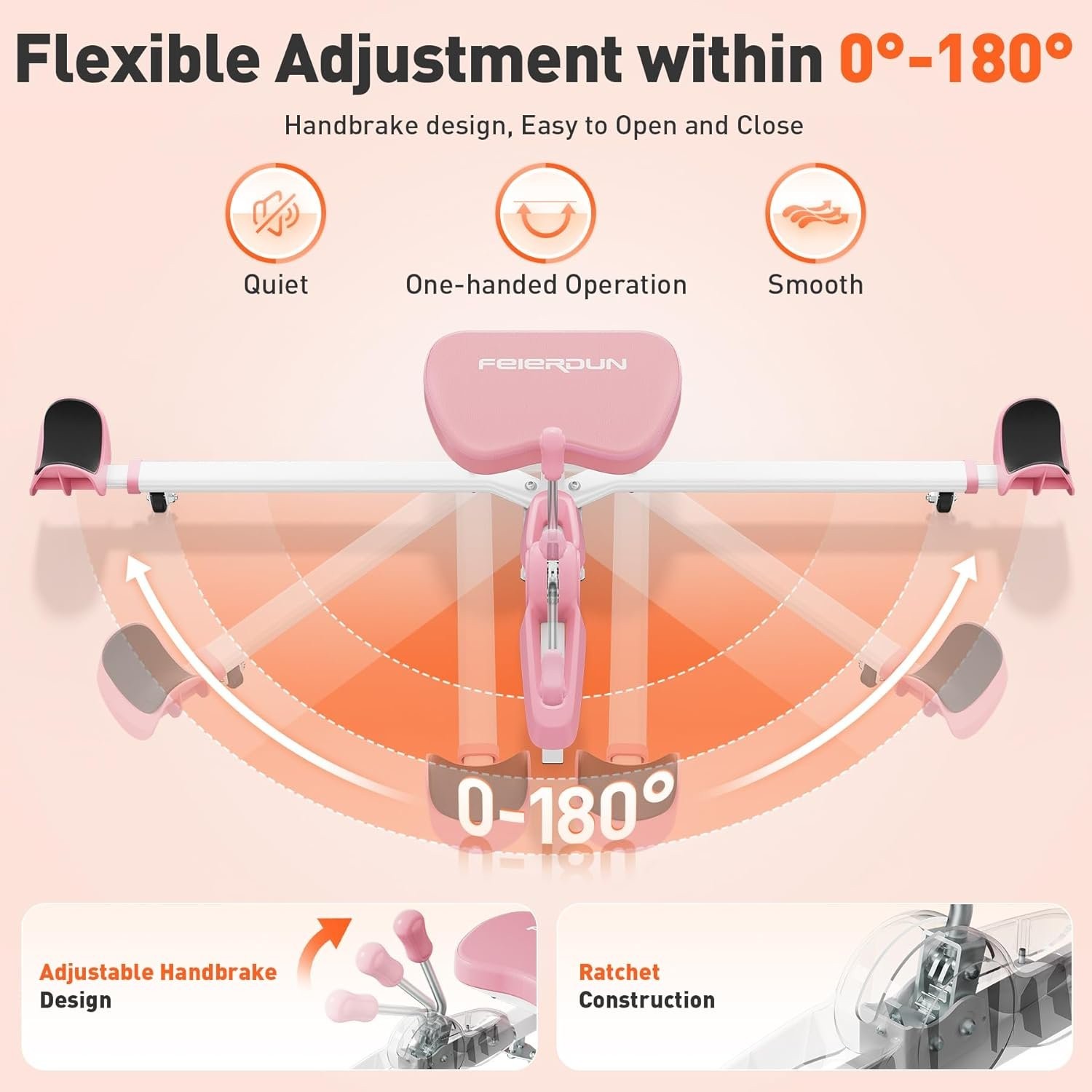 Adjustable Leg Stretcher Machine with 6-Level Inclination System 330lbs Capacity