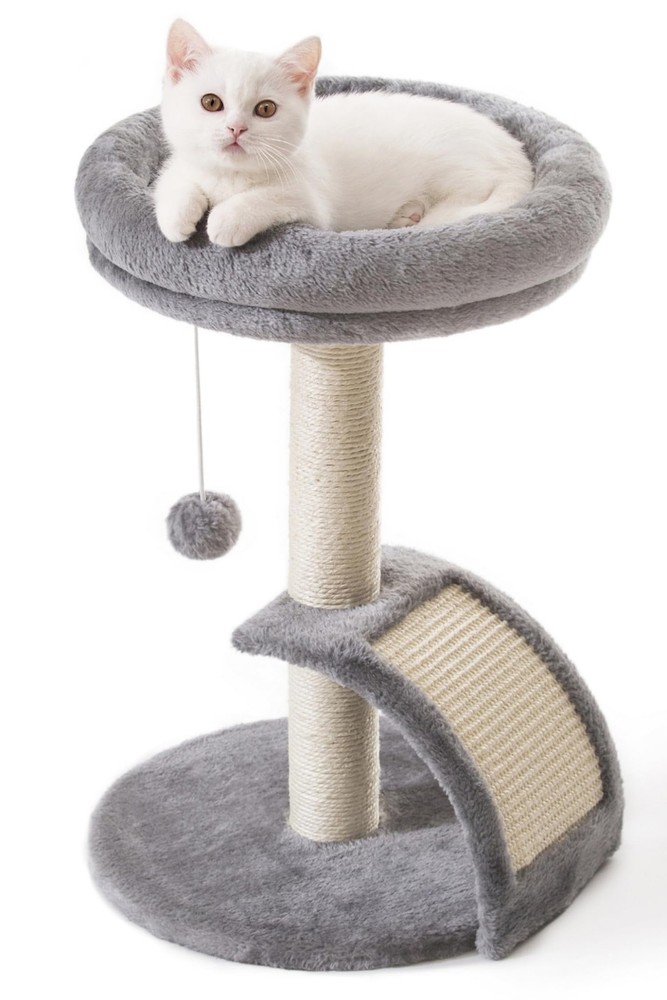 Small Cat Tree Tower with Scratching Post, Modern Kitten Tower for Indoor Cat...