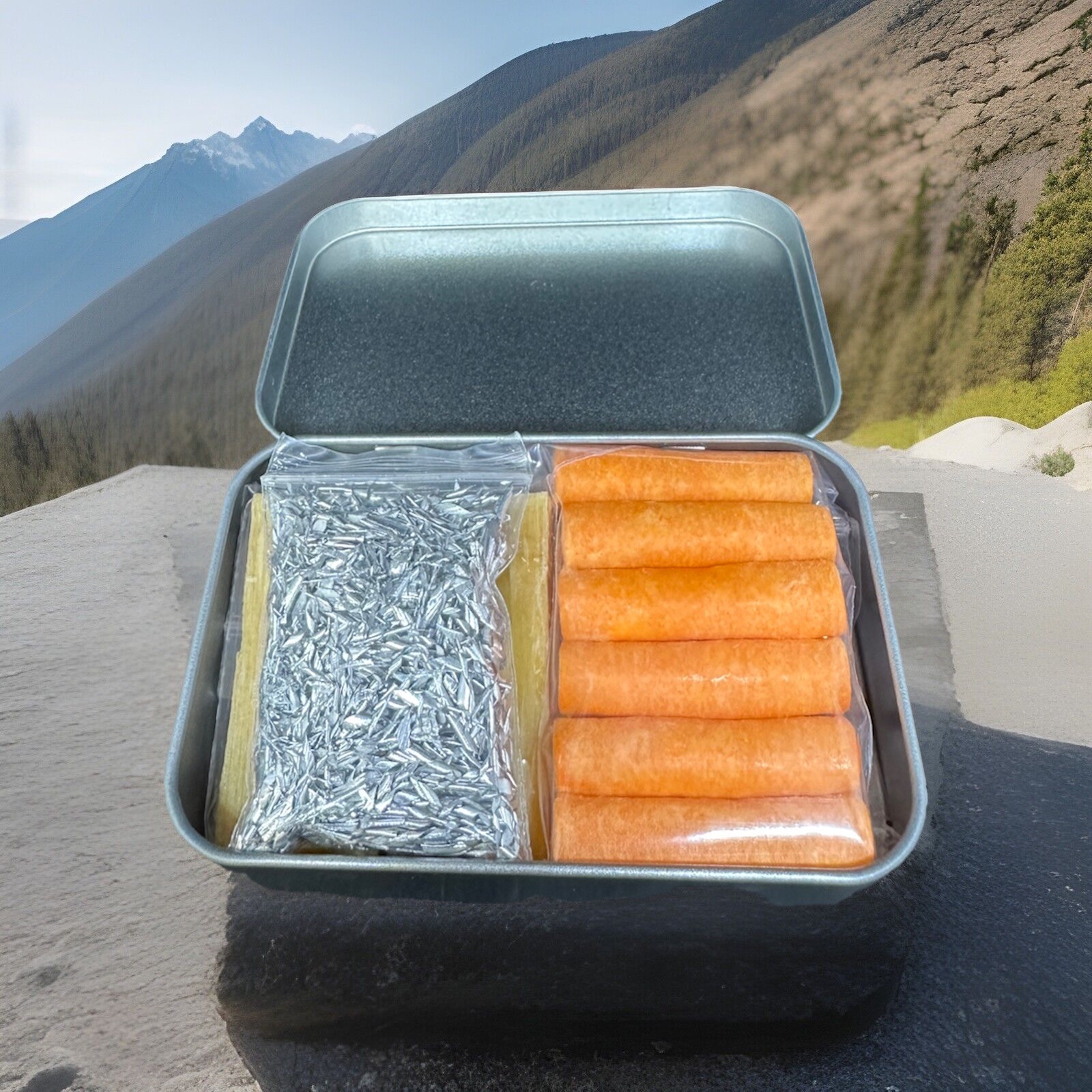 Fire Starting Kit Fire Discs Ferro Rod Magnesium Bug Out Bag Survival Fat Wood